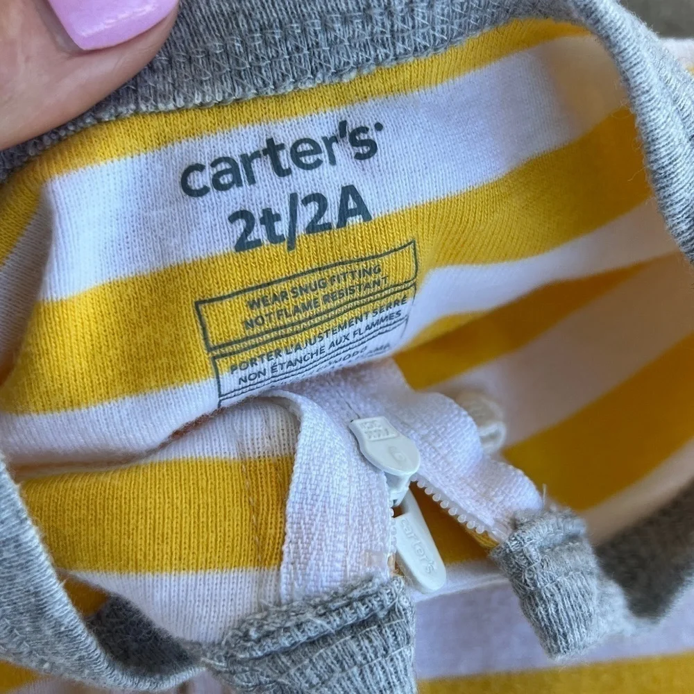 Carter's Size 2T Striped Cotton Pajamas Jumper Snug Fit Cotton